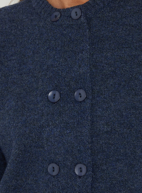 Kammi Button Up Cardigan Navy