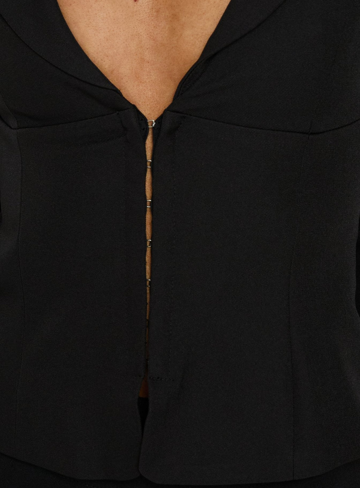 Aaira 3/4 Sleeve Cinched Waist Collared Shirt Black