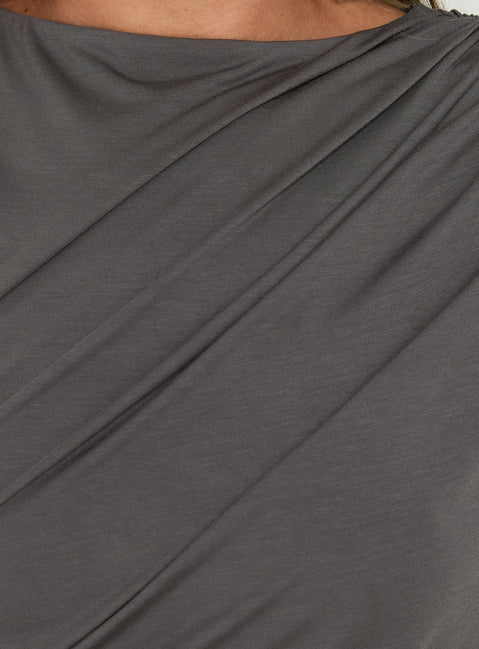 Adellah Draped Tank Top Slate