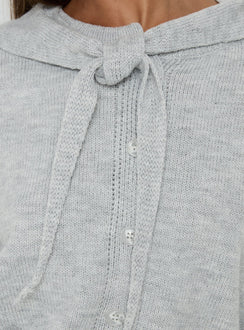 Pippy Scarf Tie Sweater Light Grey