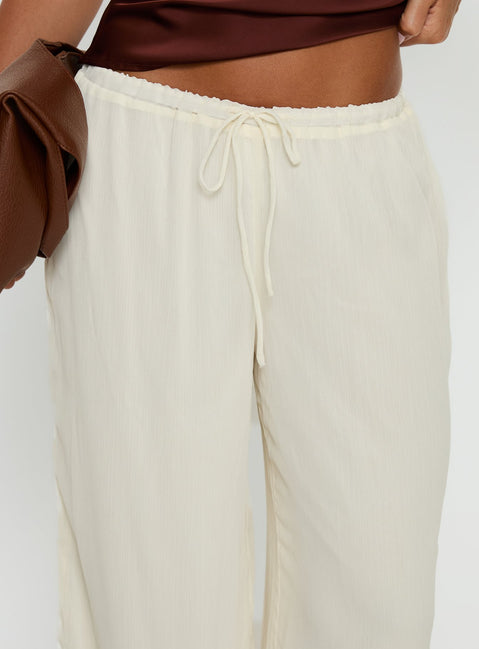 Nonnah Chiffon Straight Leg Pants Cream