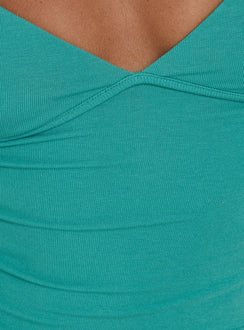 Janaye V Neck Tank Teal