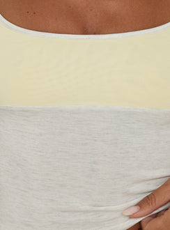 Karinna Scoop Splice Tank Top Yellow / Grey Marle