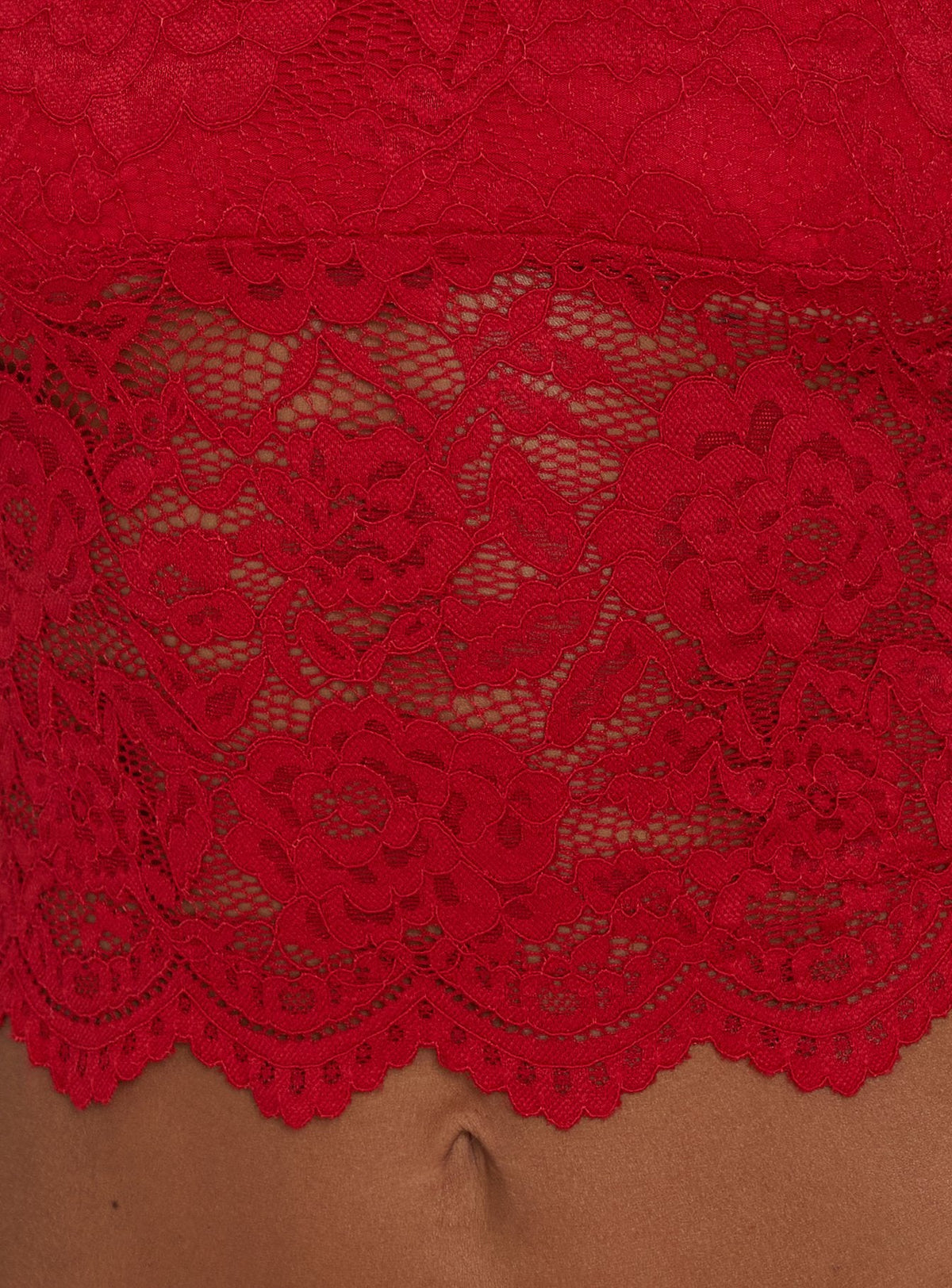 Gianna Lace Halter Top Red