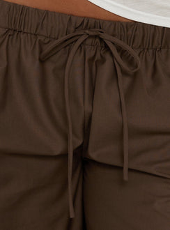 Siren Sun Drawstring Jorts Brown