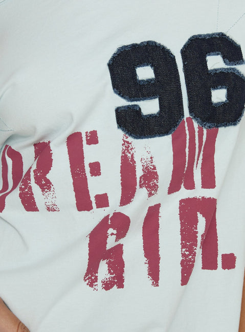 Dream Girl 96 Oversized Graphic Tee Blue