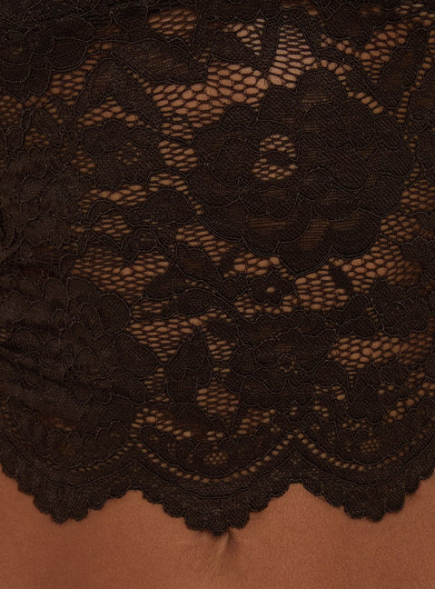 Gianna Lace Halter Top Brown