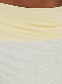 Irisah Splice Midi Skirt Yellow / Grey Marle