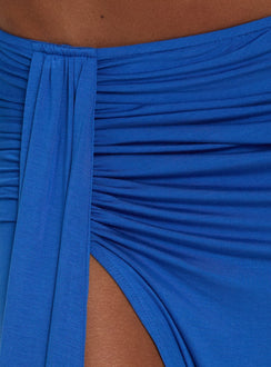 Keerah Ruched Maxi Skirt Cobalt