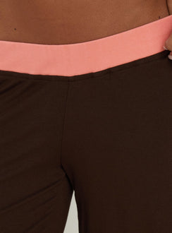 Kassey Gaucho Shorts Coral / Brown
