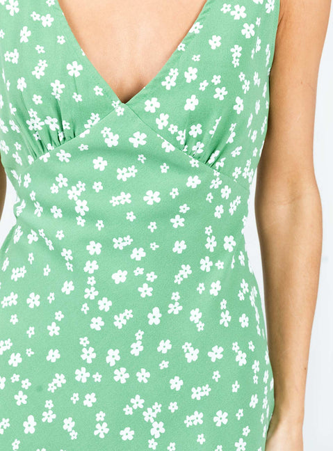 product Princess Polly Square Neck  Nellie Mini Dress Sage Floral