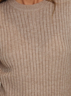 back view of model wearing Princess Polly Jessabell Rib Sleeveless Top Mocha Long 