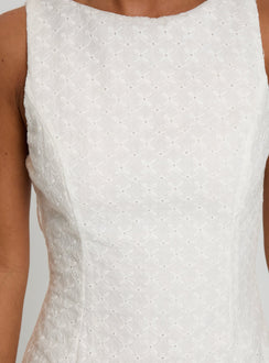 product Princess Polly Pacie Broderie Mini Dress White Crew Neck 