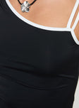 One shoulder top Slim fit, contrast piping detail Good stretch, unlined  Princess Polly Lower Impact
