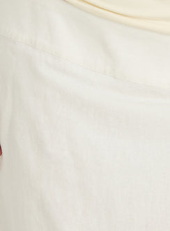 Such Delight Linen Midi Skirt White Curve