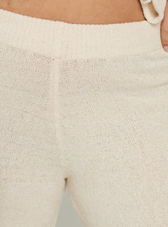 Calisse Knit Wide Leg Pants Beige Curve