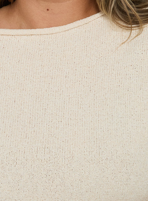 Amelise Knit Poncho Beige Curve