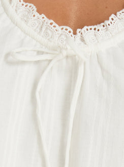Antiquity Babydoll Top White Curve