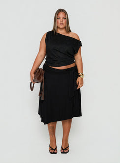 Orvielle Lace Off Shoulder Top Black Curve