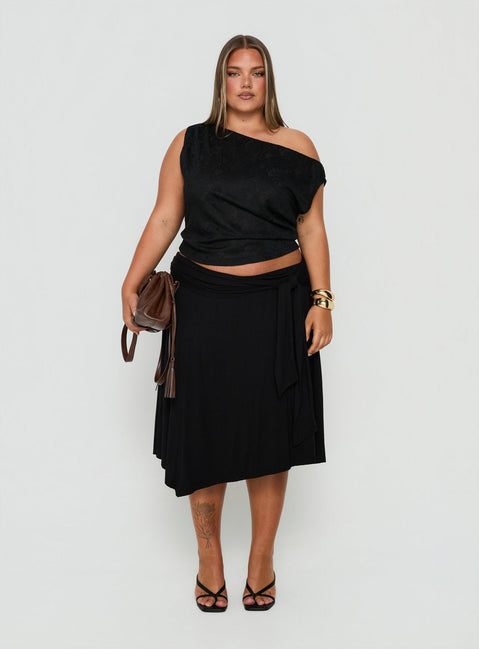 Orvielle Lace Off Shoulder Top Black Curve