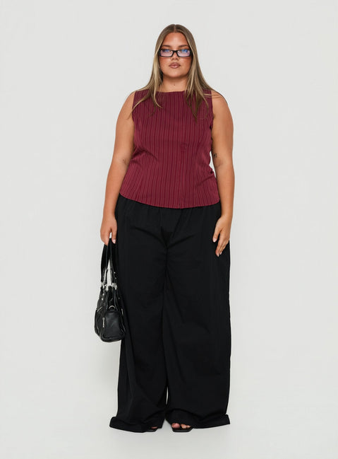 Lunea Concealed Waistband Pants Black Curve