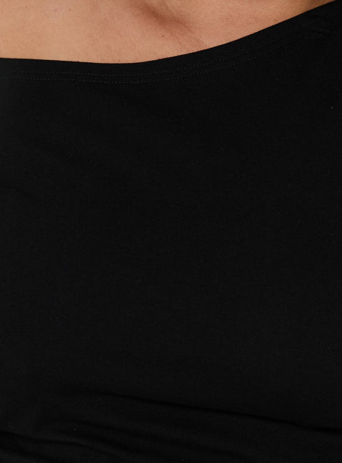 Avriana Off Shoulder T-Shirt Mini Dress Black Curve