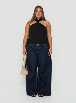 Tidal Wave Low Rise Straight Leg Jeans Raw Denim Curve