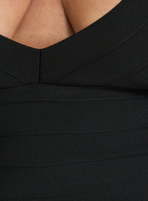 Justina Bandage Midi Dress Black Curve
