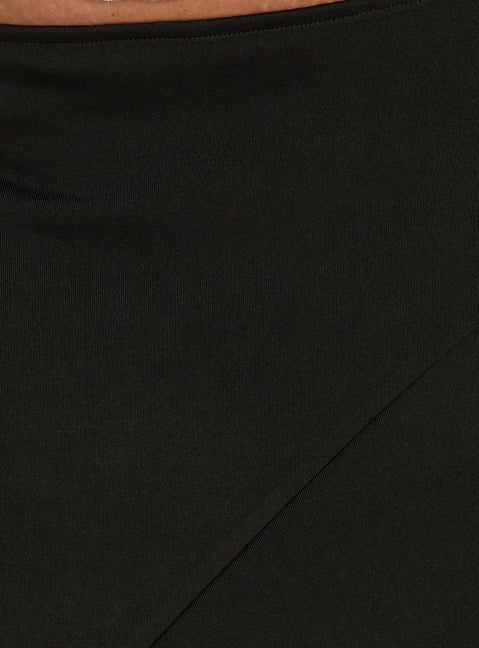 Futura Asymmetrical Midi Skirt Black Curve