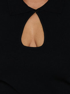 Happened One Night Keyhole Blouse Top Black Curve
