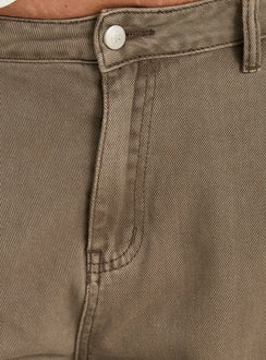 Hudsen Longline Cargo Shorts Khaki Curve