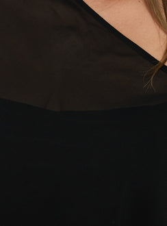 Senzo Chiffon Poncho Top Black Curve