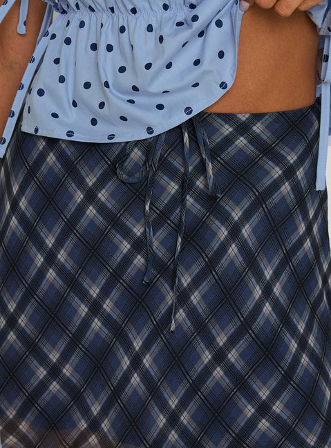 product Princess Polly Orellia Mini Skirt Blue Check Mini Skirts 