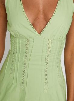 Austria Drop Waist Mini Dress Green