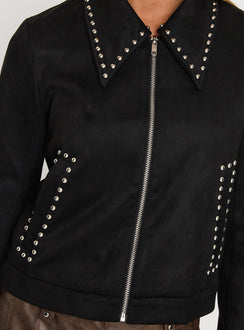 Hurleigh Faux Suede Jacket Black