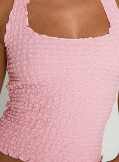 Eventually Textured Top Pink