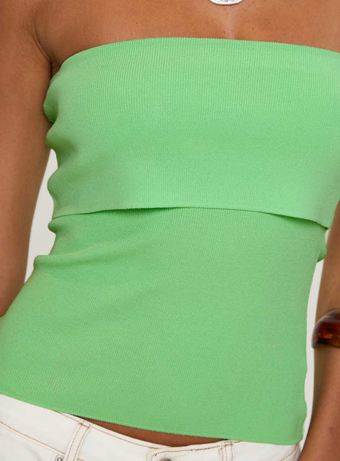 Daqiuri Strapless Foldover Top Green