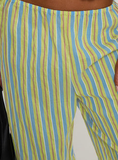 back view of model wearing Princess Polly Limestone Pants Multi Low Rise Pants 