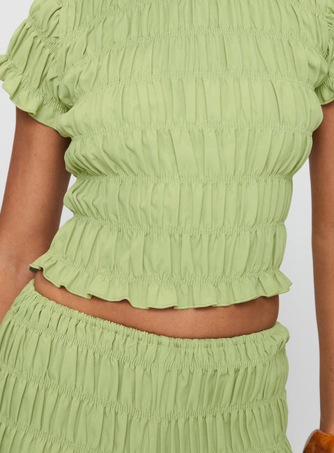 Most Wanted Shirred Set Green