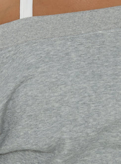 Kohdie Off Shoulder Fleece Jumper Grey Marle