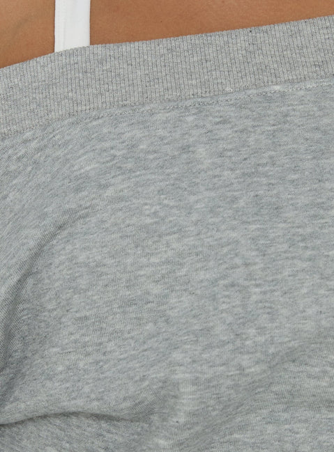 Kohdie Off Shoulder Fleece Jumper Grey Marle