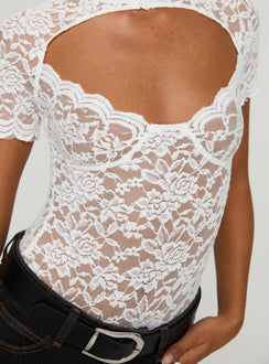 product Princess Polly Giallo Bodysuit White Short Sleeve 