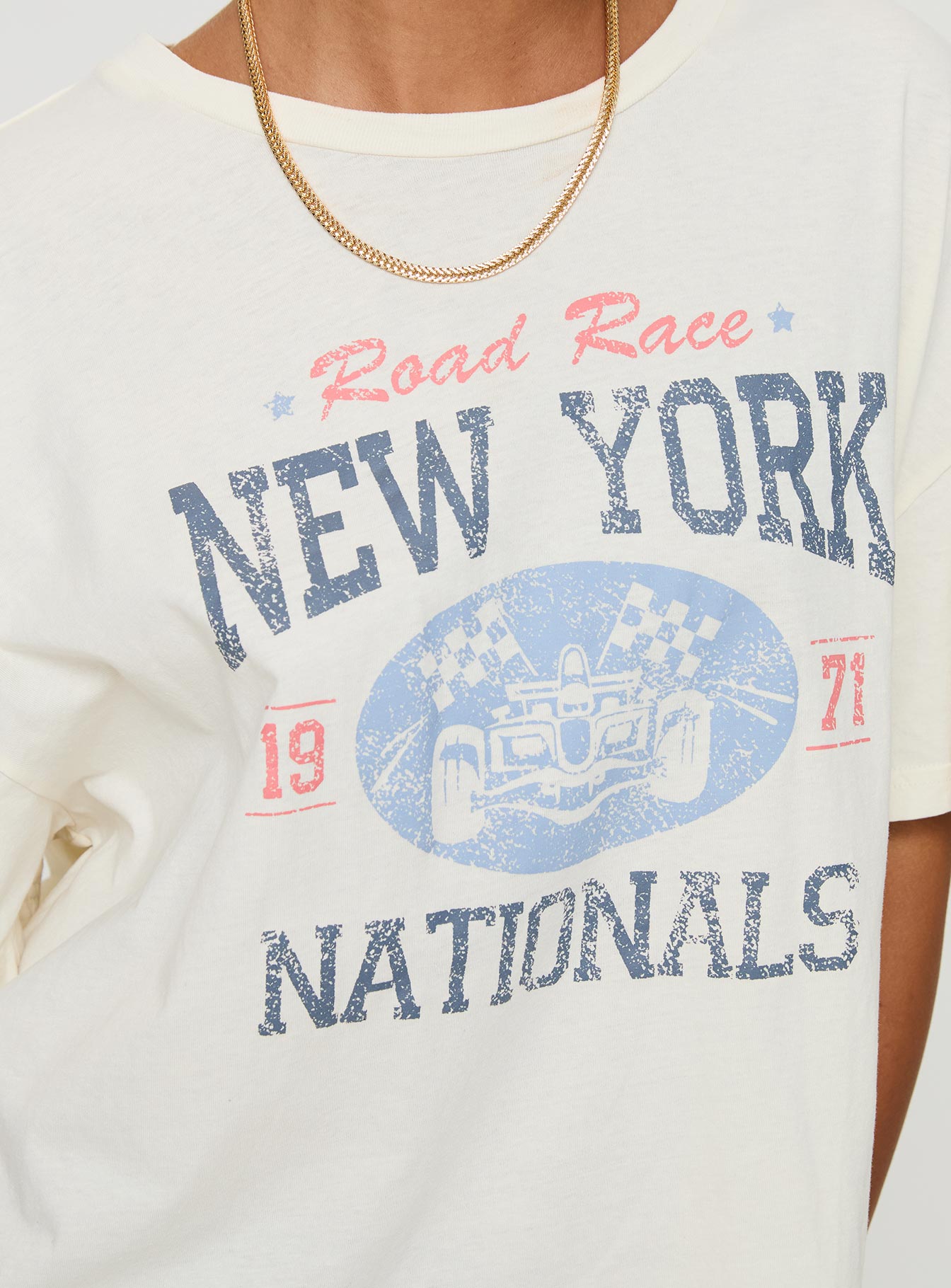 product Princess Polly Road Race Nationals Tee White Half Sleeves Crew Neck 