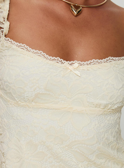 product Princess Polly Madaleine Lace Top Cream Sleeveless Square Neck 