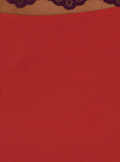 Anatola Midi Skirt Red