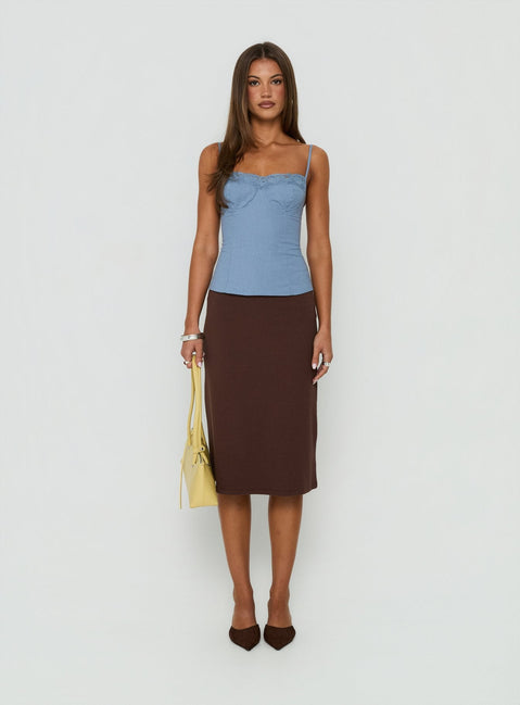 Elsea Structured Cami Top Blue