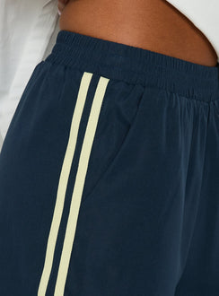 Boe Longline Track Shorts Navy / Yellow