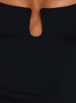 Daily Define Keyhole Cinched Tank Top Black