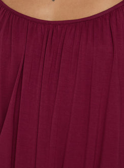 Tammara Drop Wait Blouson Mini Dress Plum