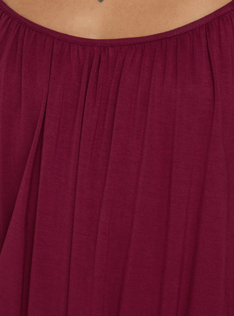 Tammara Drop Wait Blouson Mini Dress Plum